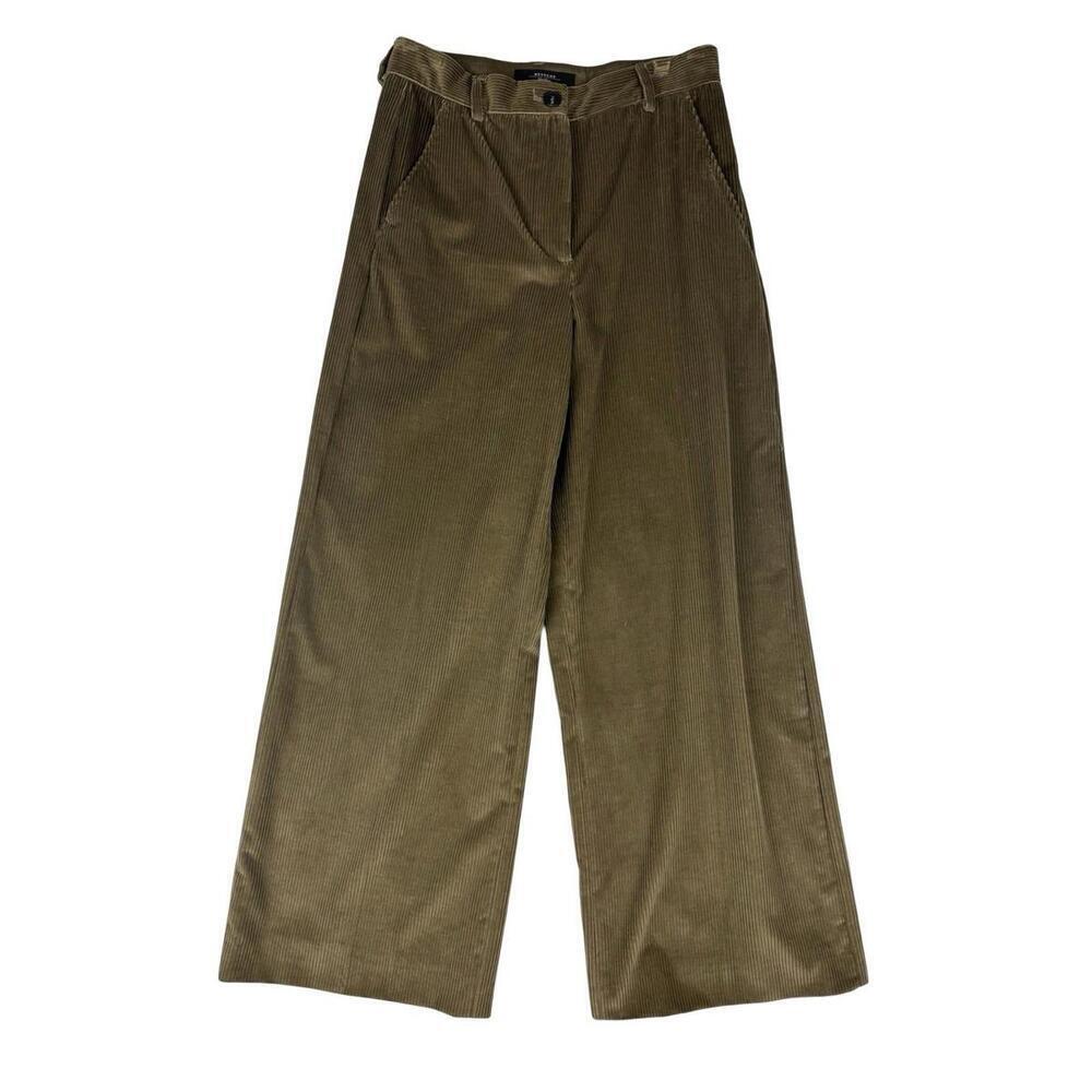 Weekend Max Mara Tobia Wide Leg Corduroy Trousers Brown Size 0 US